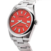 Rolex Oyster Perpetual 41mm Domed Bezel Red Dial 124300 Wrist Aficionado