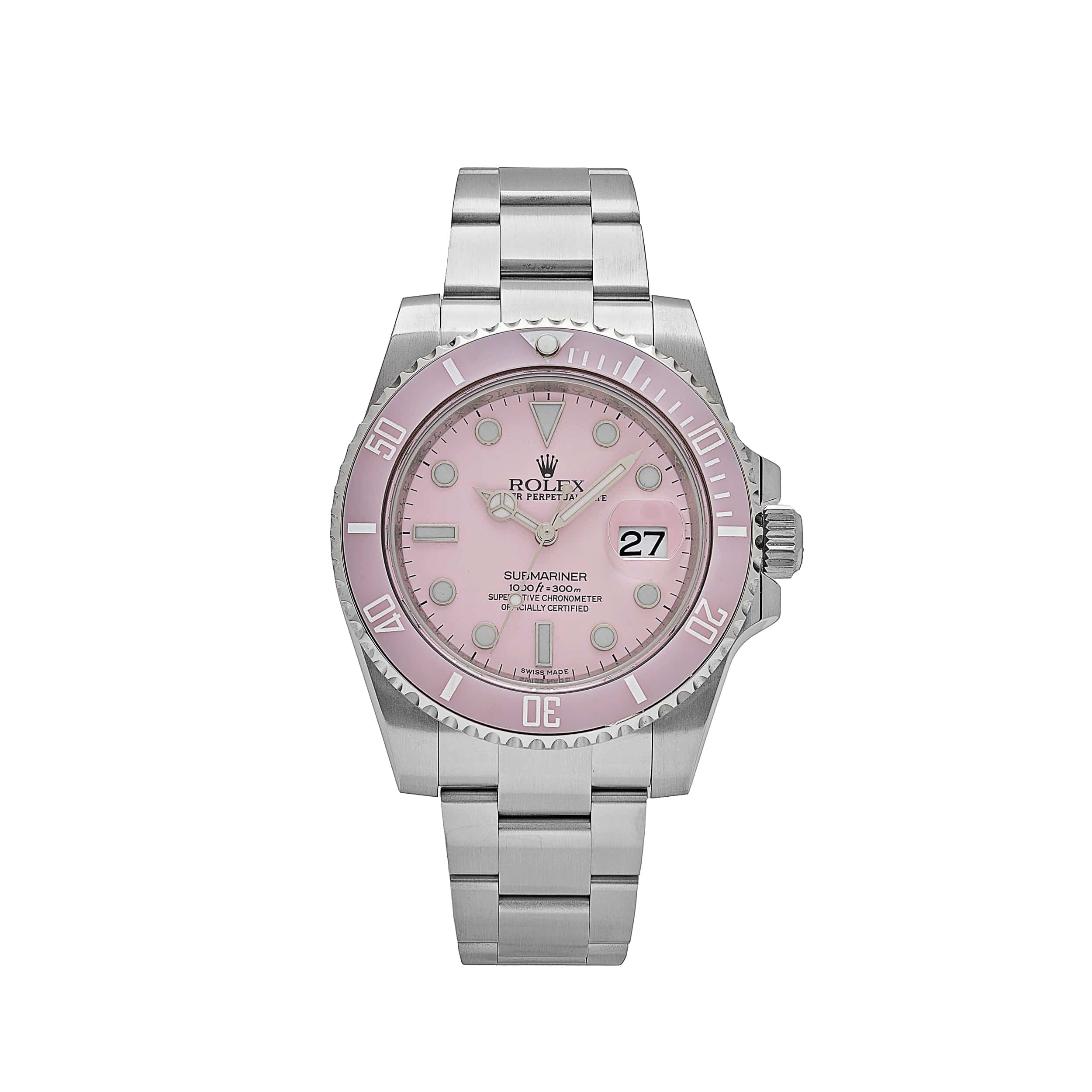 Rolex Submariner Date 116610LN Stainless Steel With Aftermarket Custom Made Pink Dial (2016)