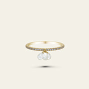 Rose-Cut Dangling Diamond Ring