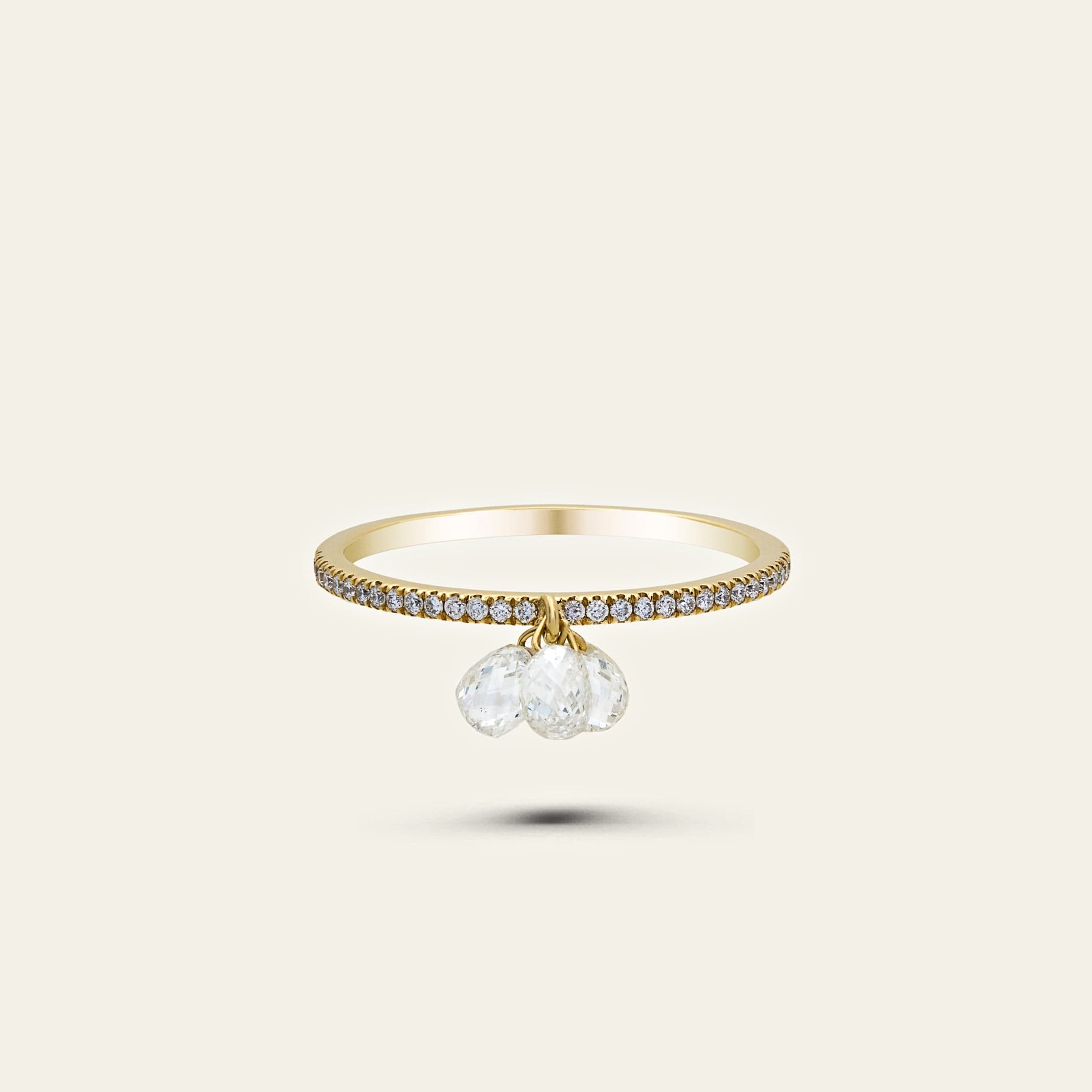 Rose-Cut Dangling Diamond Ring