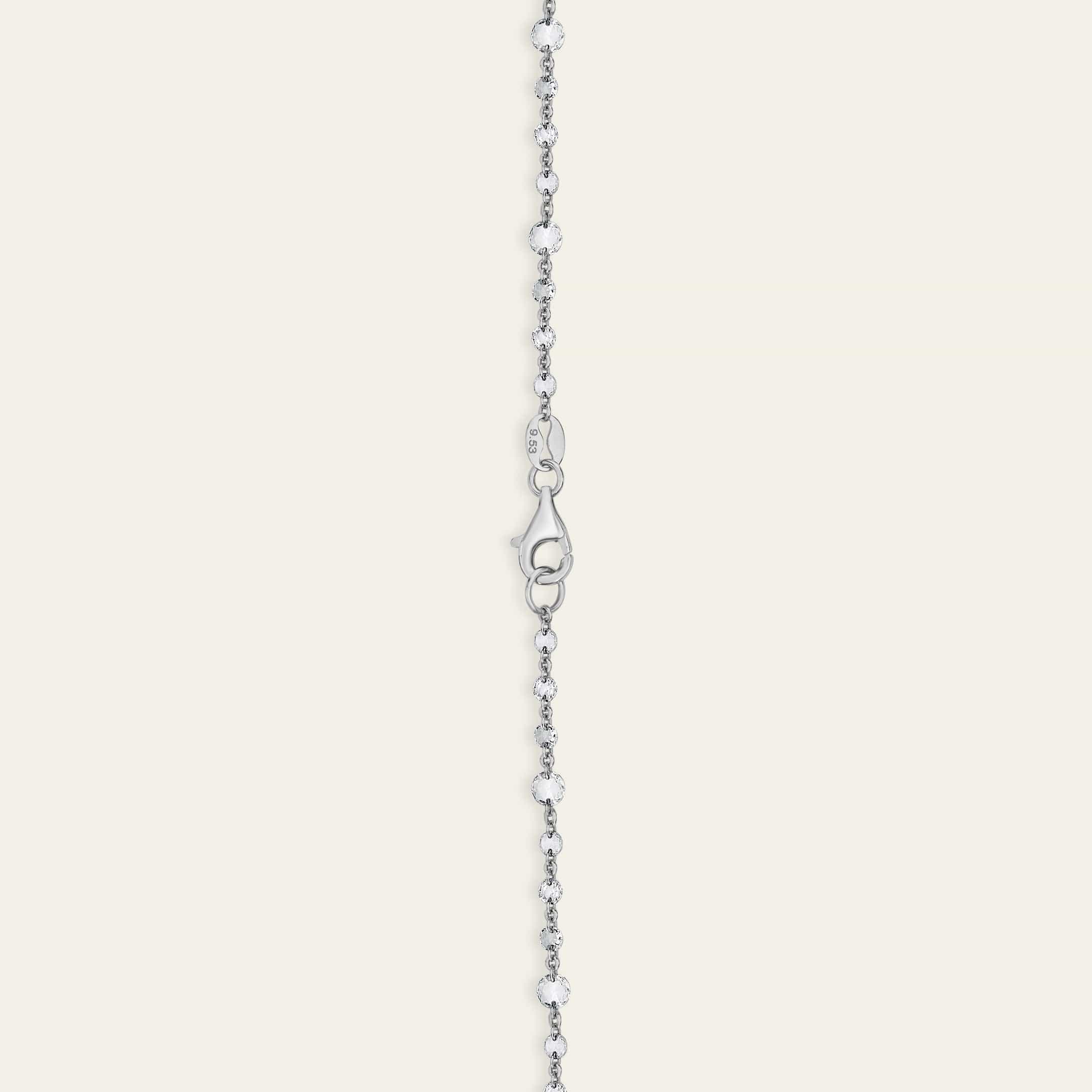 Rose-Cut Diamond and White Gold Chain Necklace