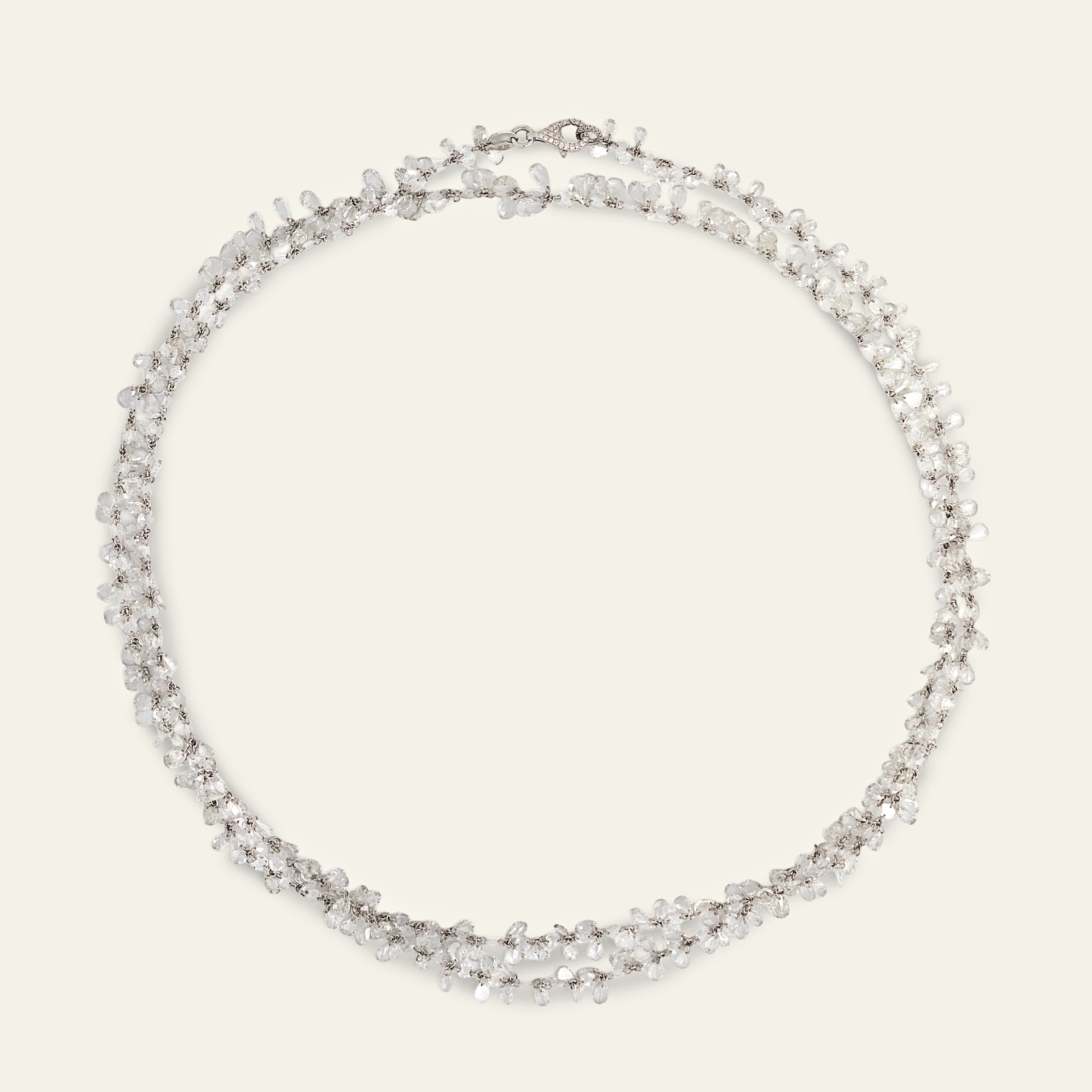 Rose-Cut Diamond Briolette Necklace