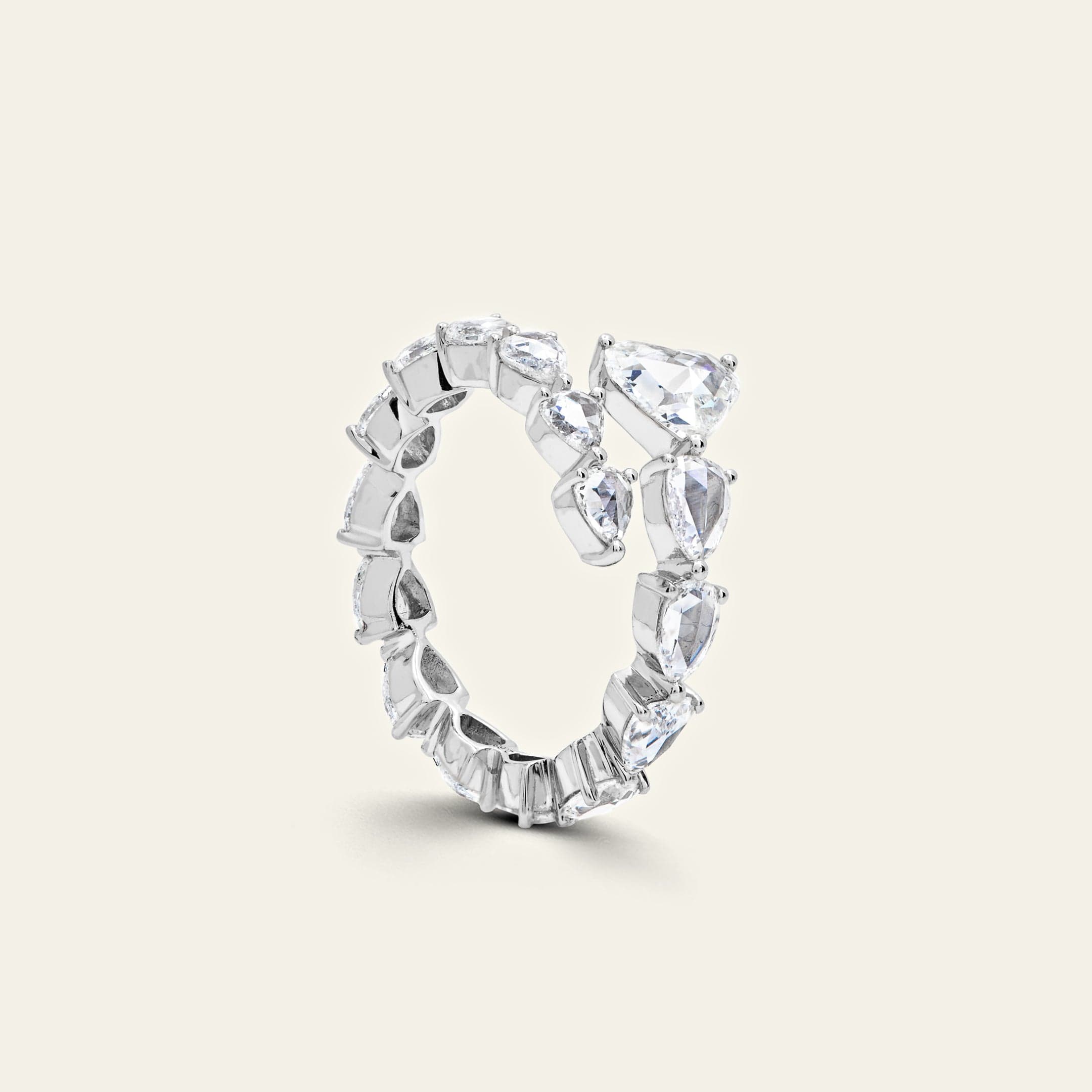 Rose-Cut Diamond Bypass Ring