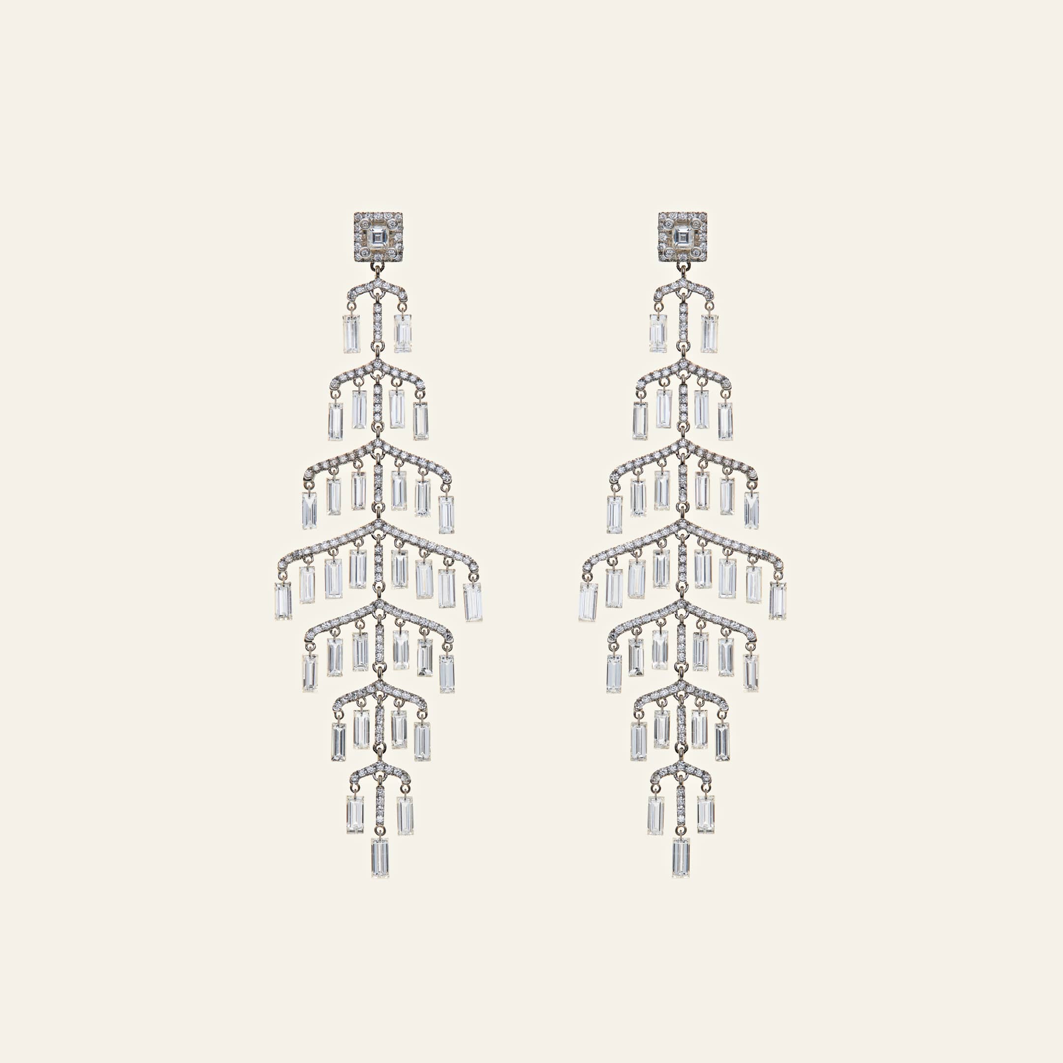 Rose-Cut Diamond Cascade Earrings
