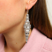 Rose-Cut Diamond Chandelier Earrings