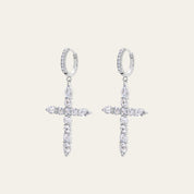 Rose-Cut Diamond Cross Earrings