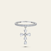 Rose-Cut Diamond Cross Ring