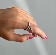 Rose-Cut Diamond Cross Ring