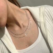 Rose-Cut Diamond Double Tennis Necklace