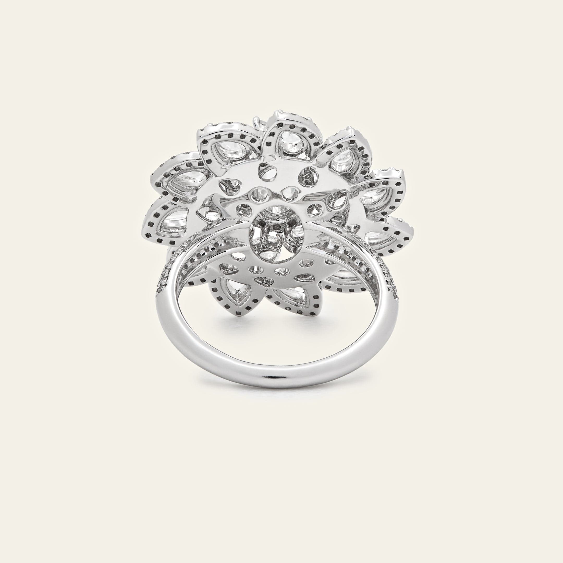 Rose-Cut Diamond Flower Ring
