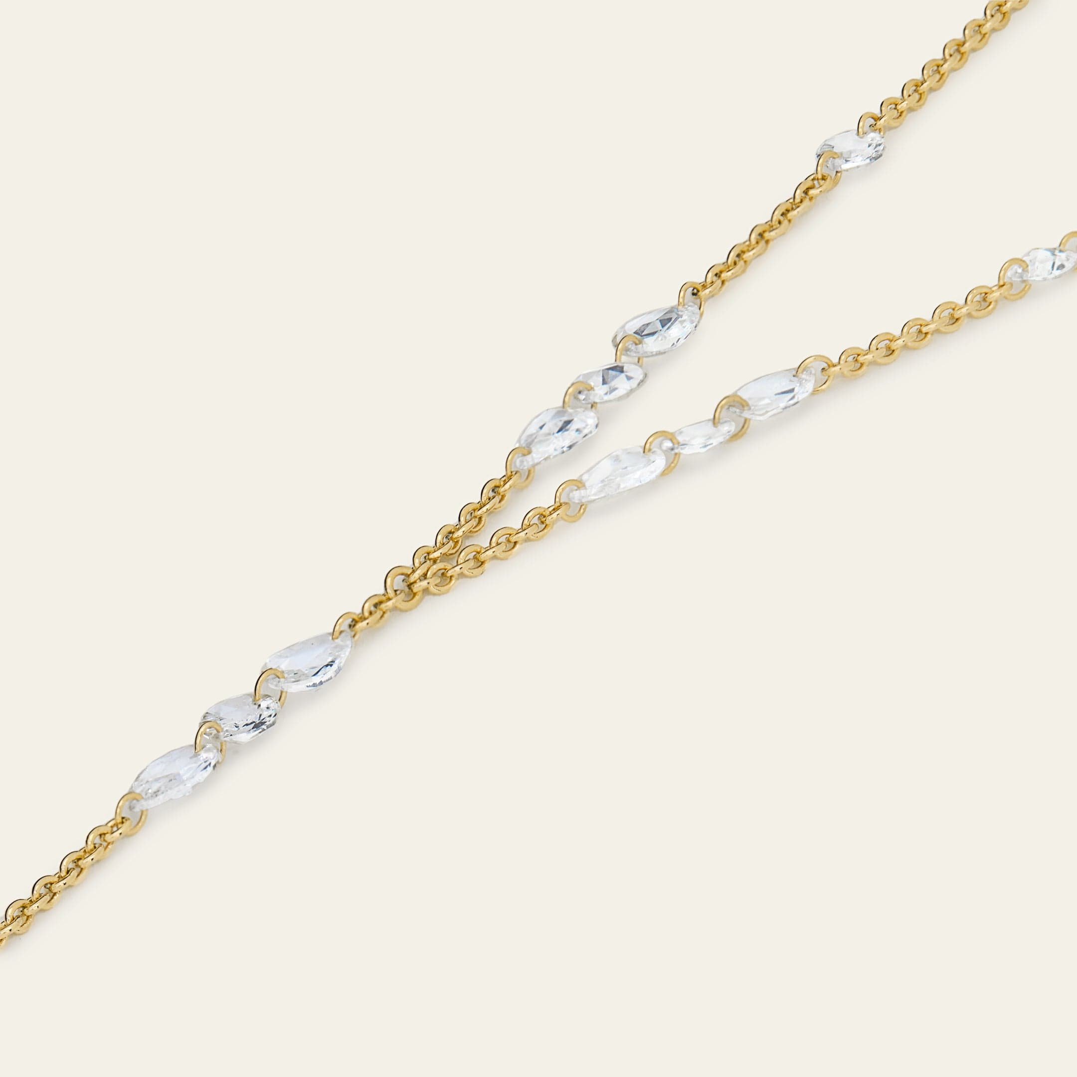 Rose Cut Diamond Hand Chain in Yellow Gold