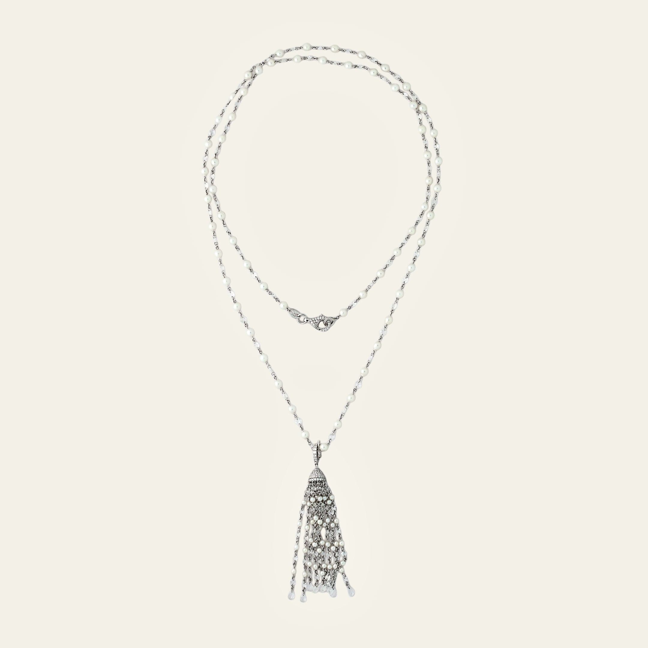 Rose-Cut Diamond Pearl Necklace