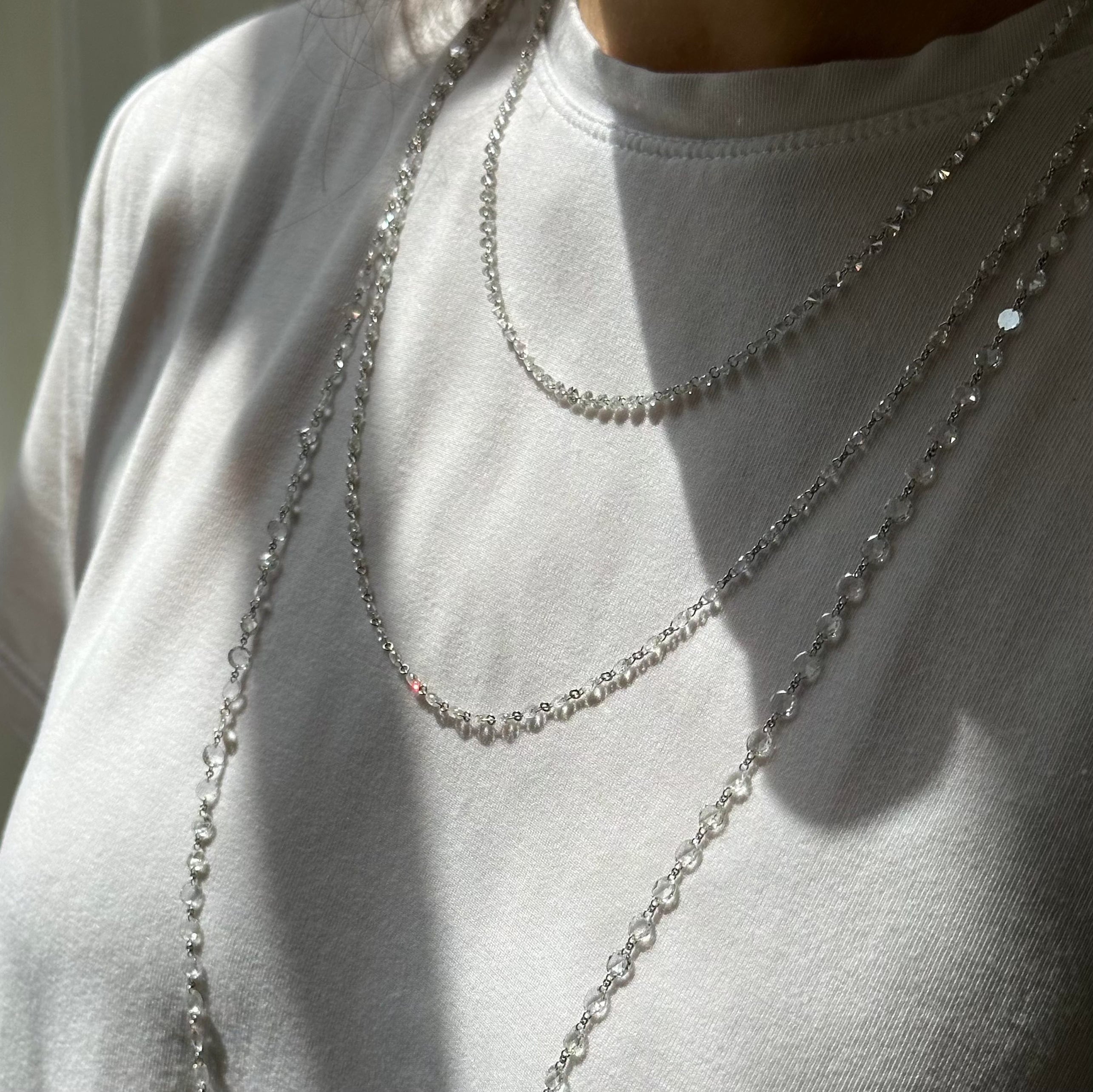 Rose-Cut Diamond Tennis Necklace