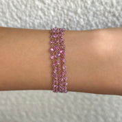 Rose-Cut Pink Sapphire Layered Bracelet