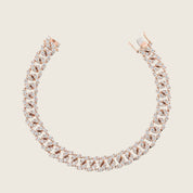 Rose Gold and Diamond Cuban Link Bracelet