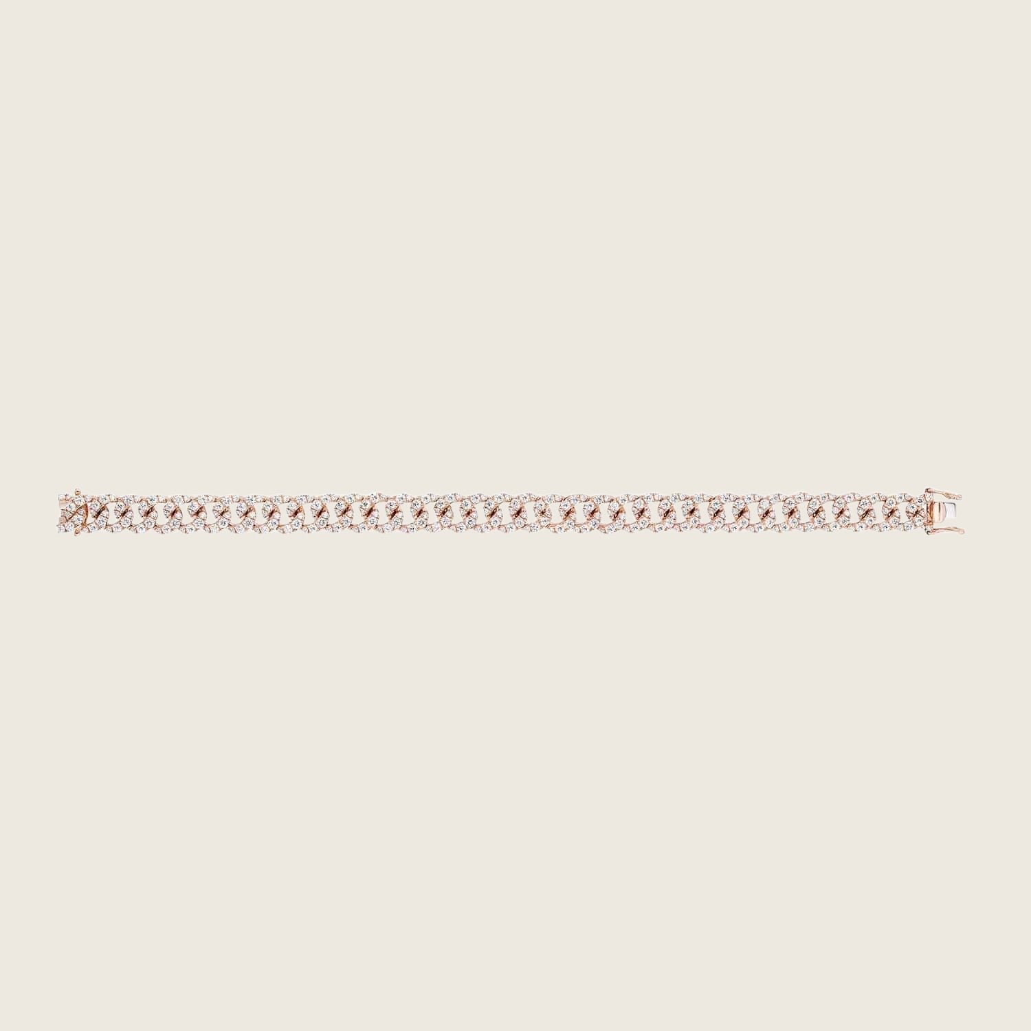 Rose Gold and Diamond Cuban Link Bracelet