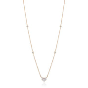 Rose Gold and Diamond Heart Necklace