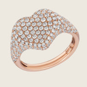 Rose Gold and Diamond Heart Ring