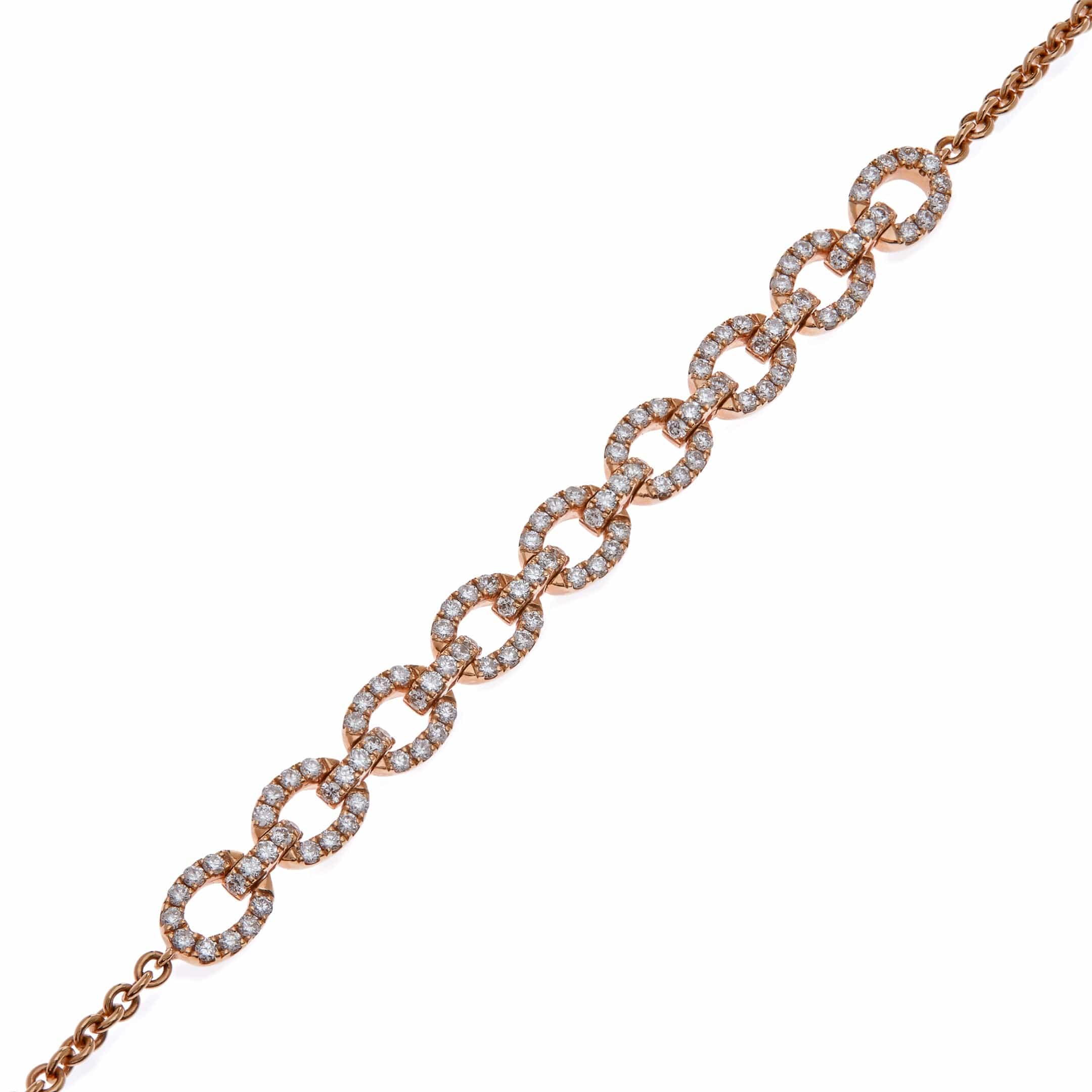 Rose Gold Diamond Link/Chain Bracelet Wrist Aficionado