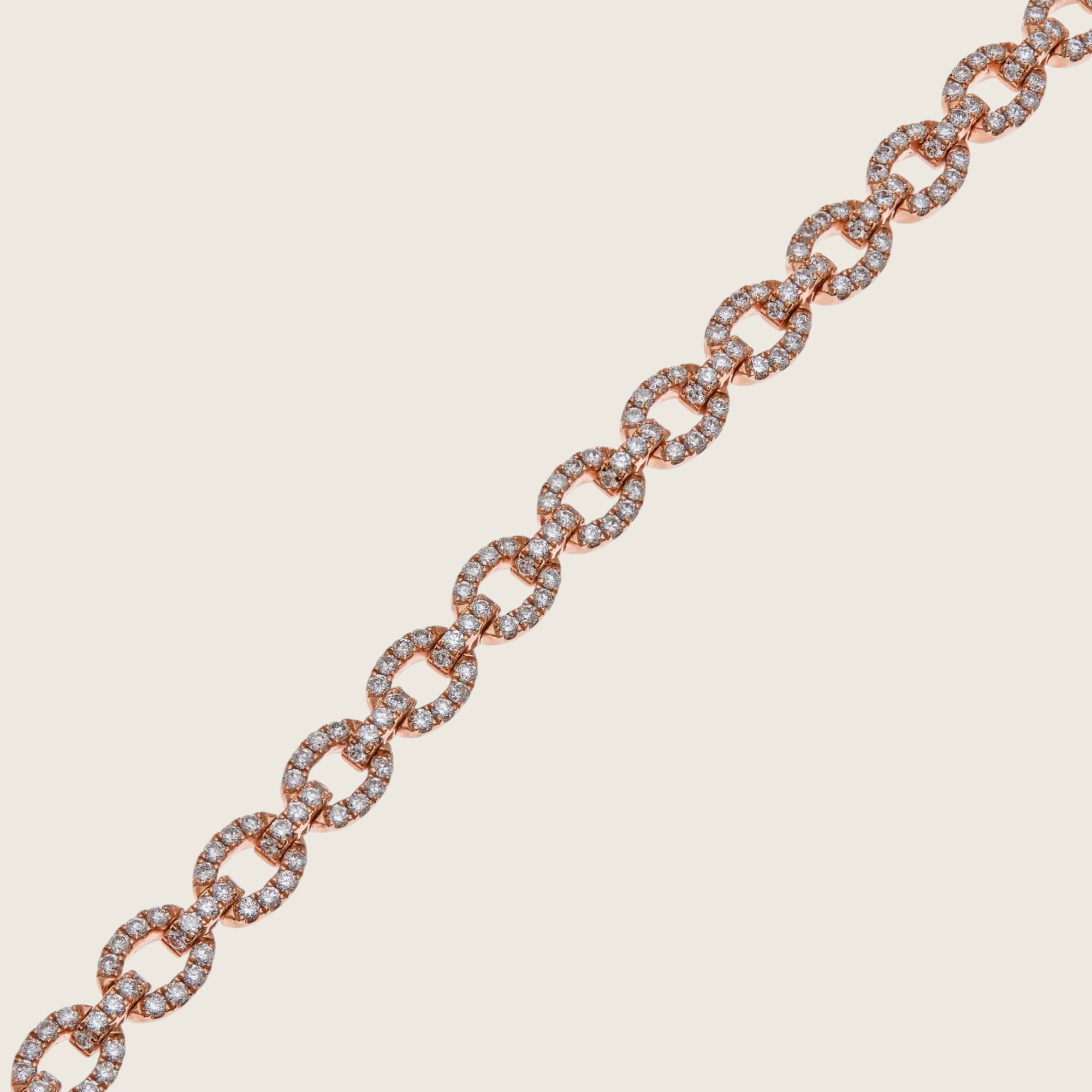 Rose Gold Diamond Small Link Bracelet