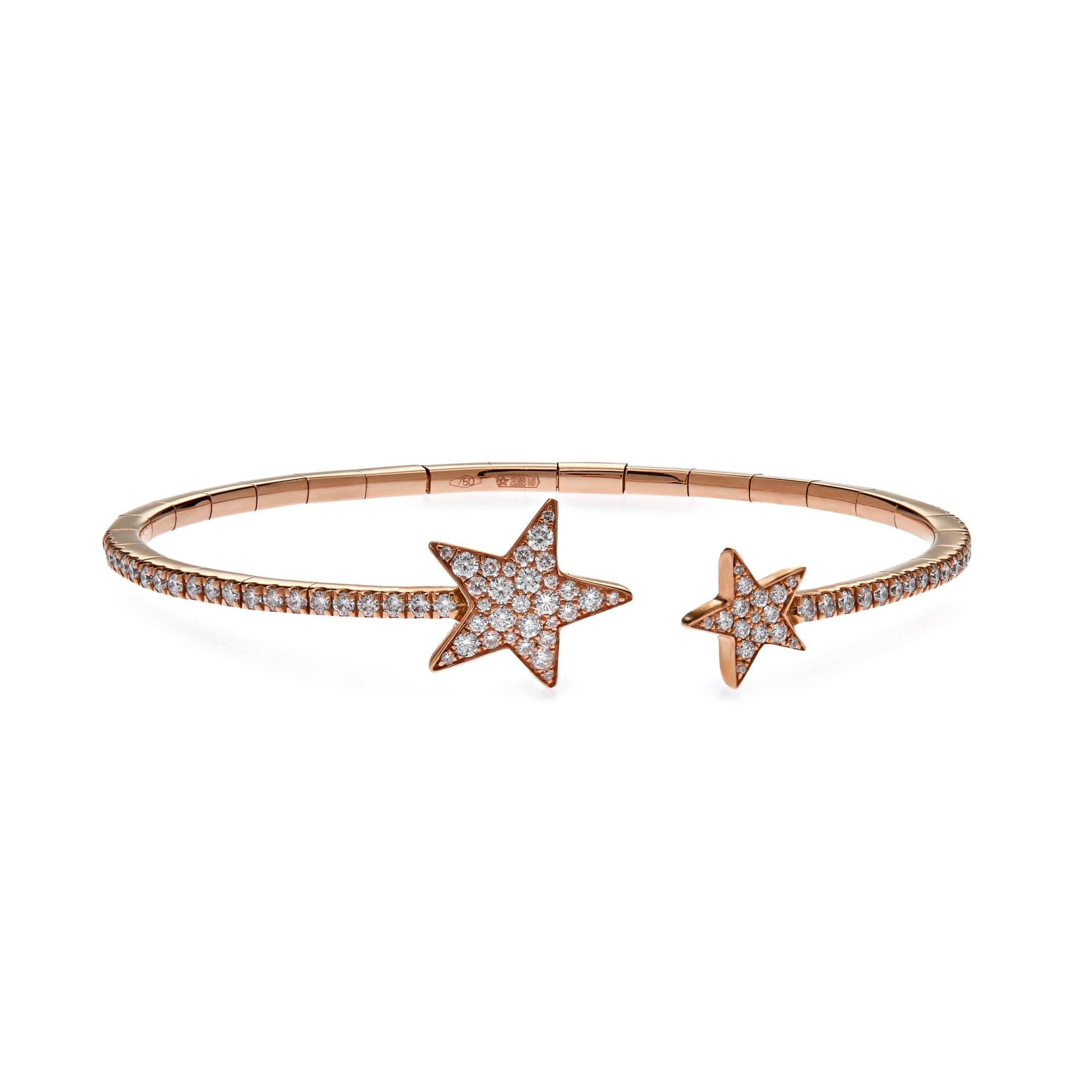 Rose Gold Diamond Star Bracelet Wrist Aficionado