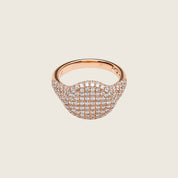 Rose Gold Pavé Diamond Set Signet Ring