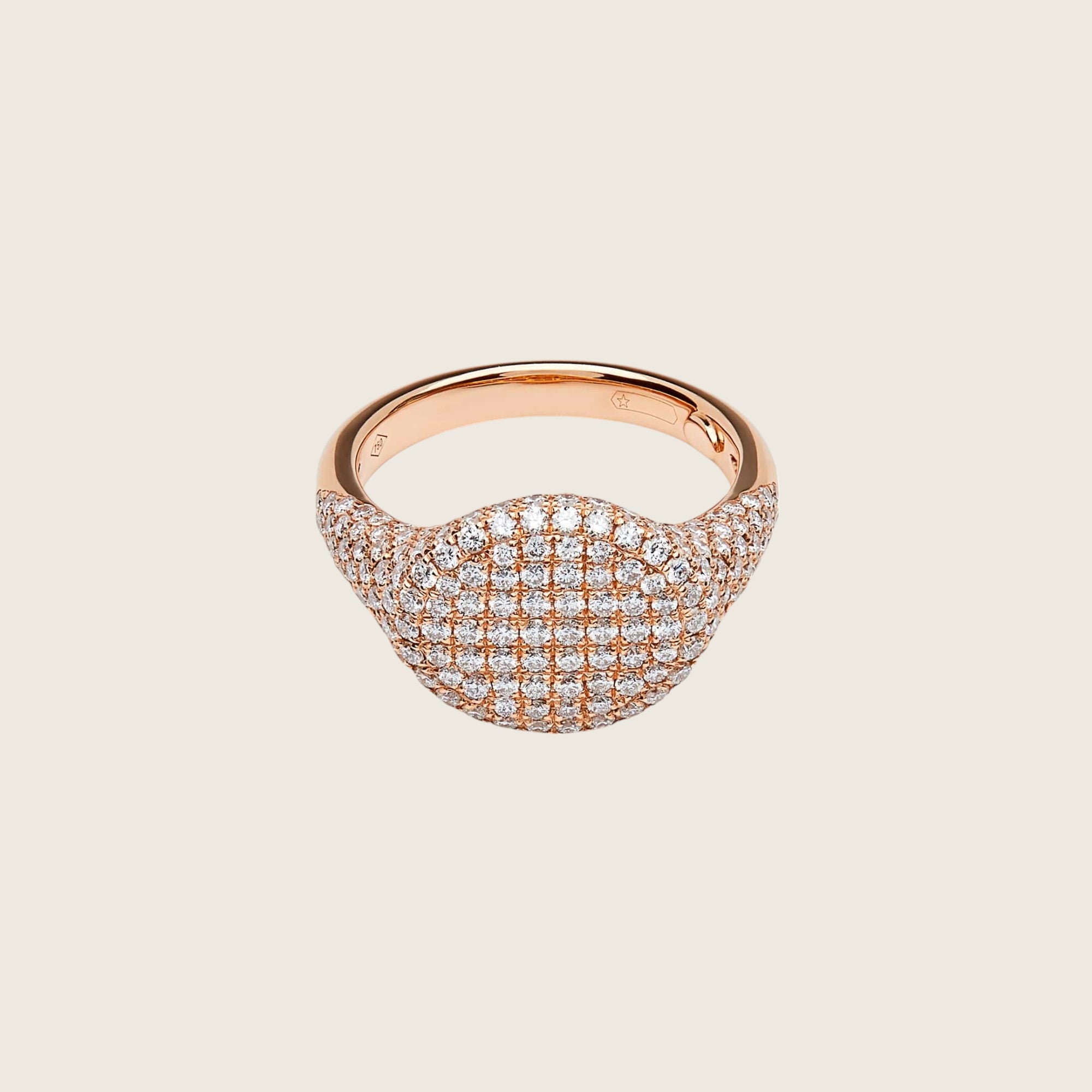 Rose Gold Pavé Diamond Set Signet Ring