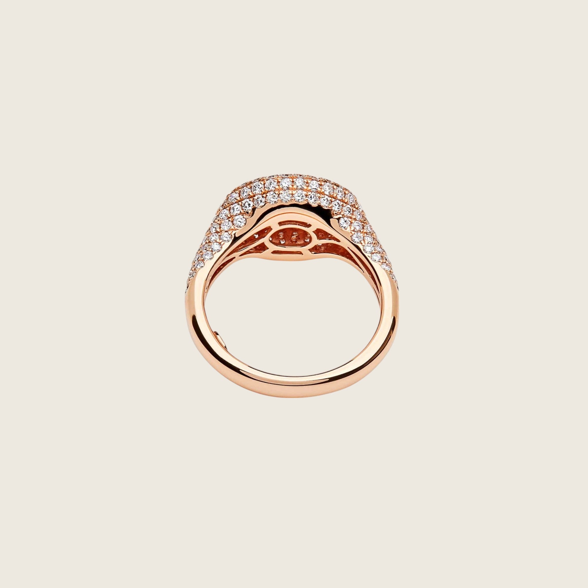 Rose Gold Pavé Diamond Set Signet Ring