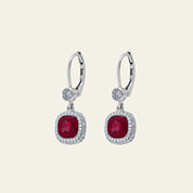 Ruby and Diamond Drop Earrings