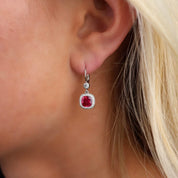 Ruby and Diamond Drop Earrings