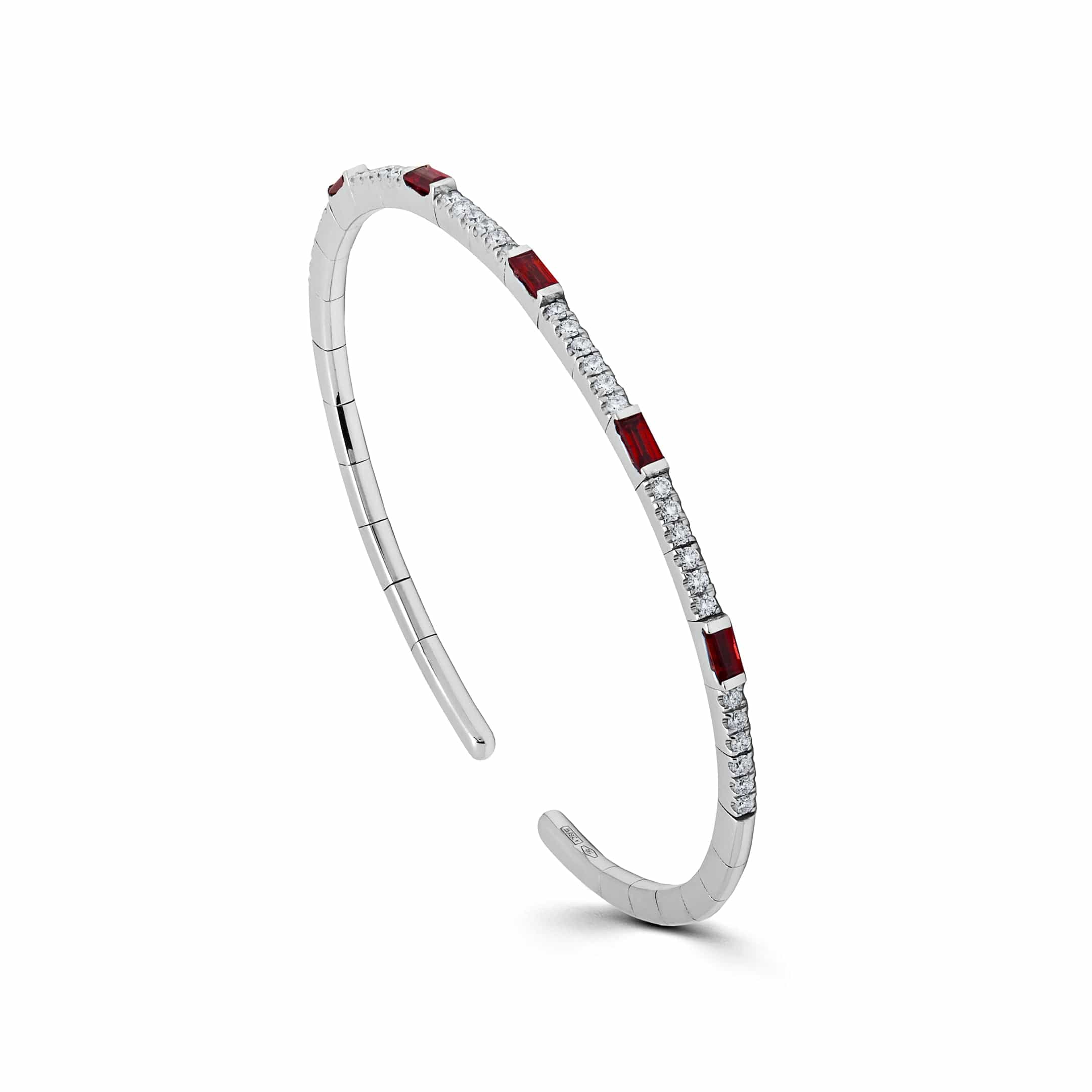 Ruby and Diamond Flexible Cuff Bracelet WG JBG257R 5B69