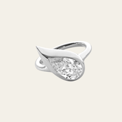 Small Mika Pinky Ring in White Gold with Pear Diamond
