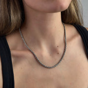 Snake Black Rhodium Diamond Necklace