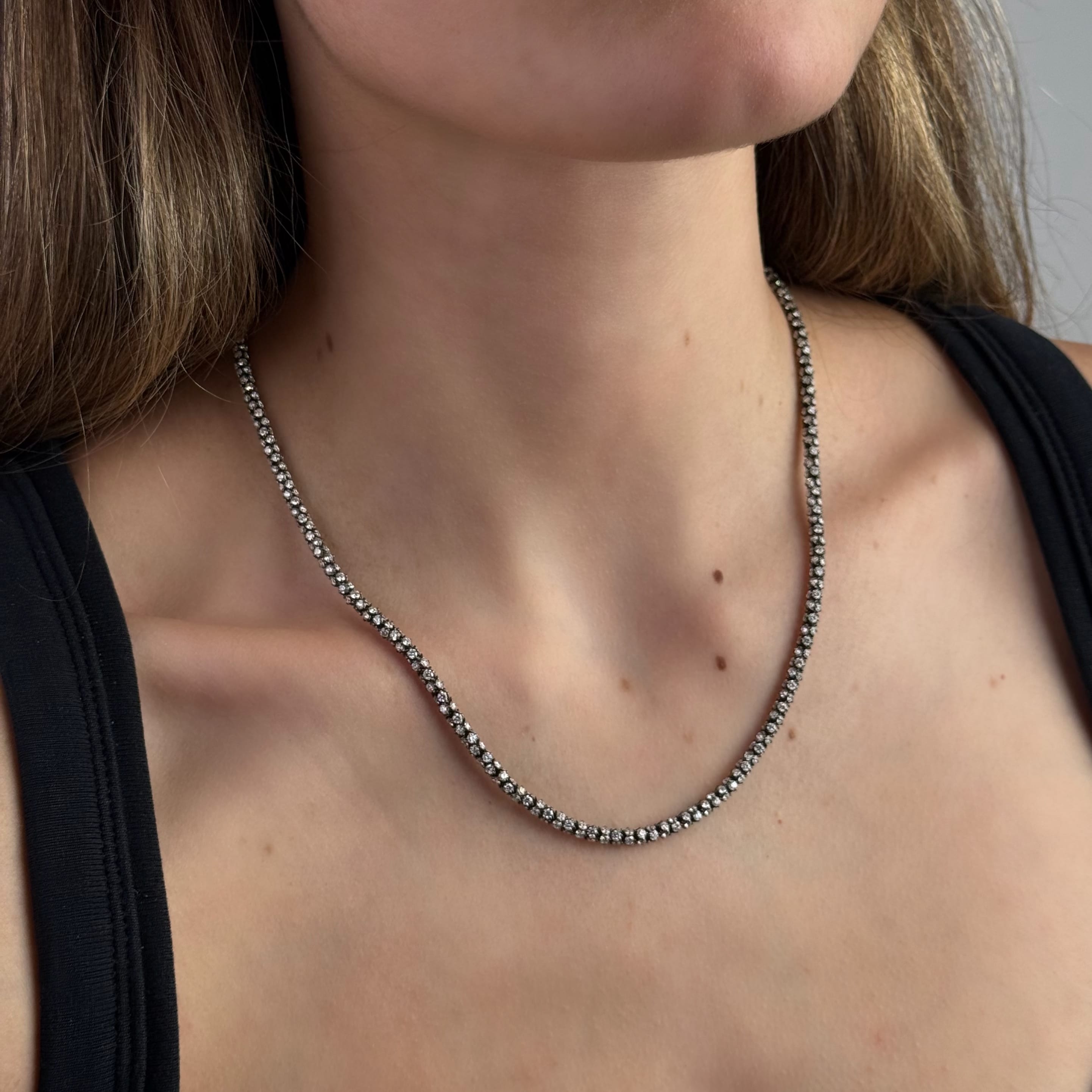 Snake Black Rhodium Diamond Necklace