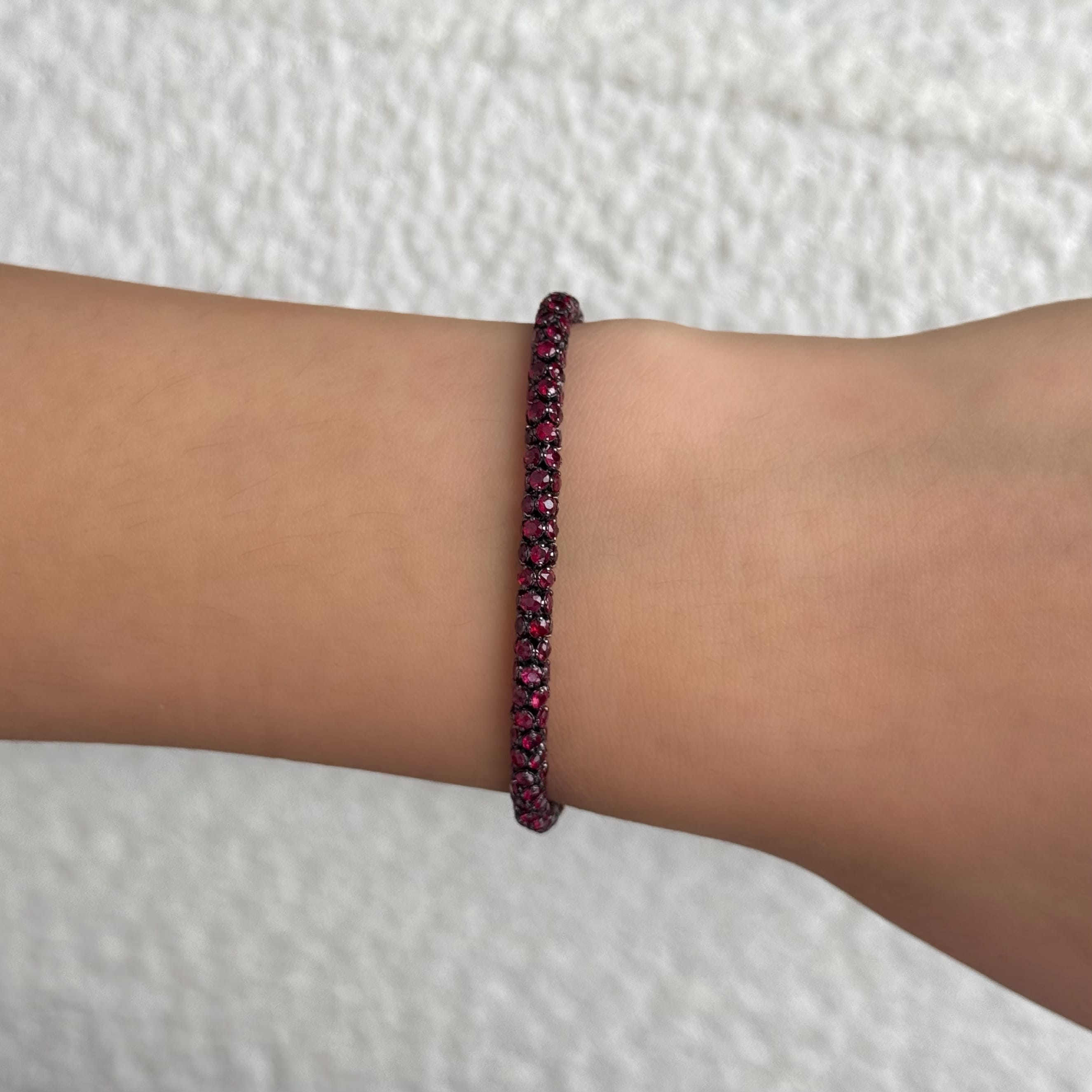 Snake Black Rhodium Ruby Bracelet