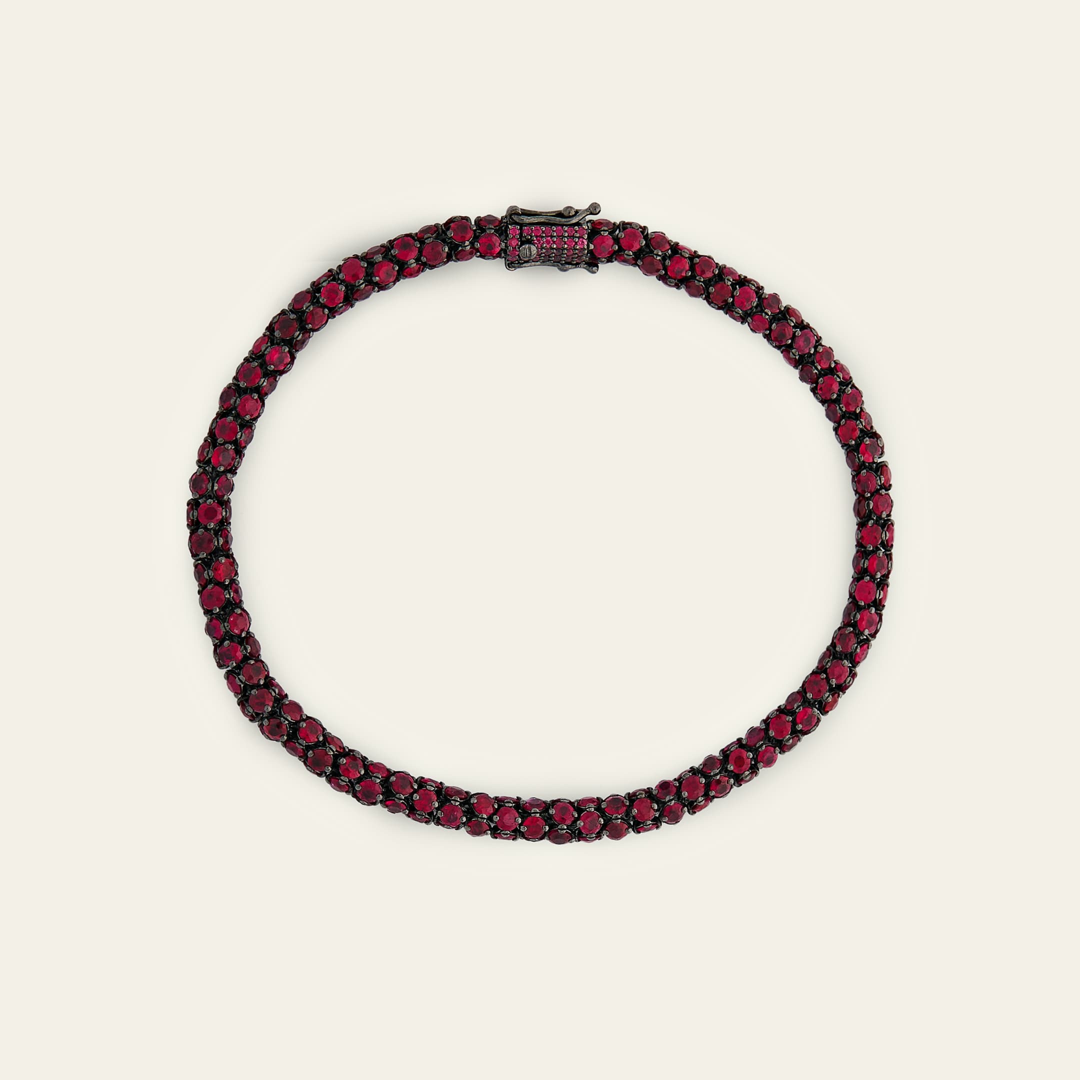 Snake Black Rhodium Ruby Bracelet