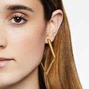 Gold Square Hoop Earrings