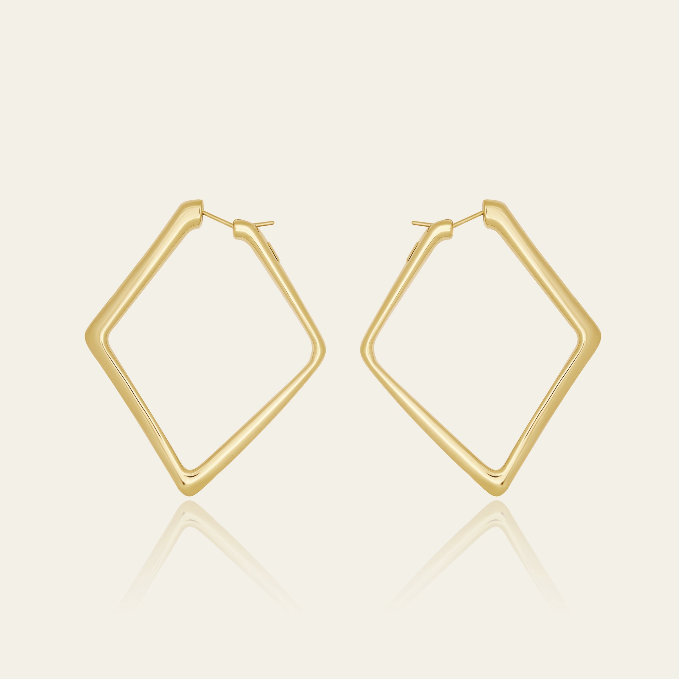 Gold Square Hoop Earrings