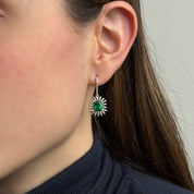 Star Emerald and Diamond Earrings