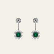 Star Emerald and Diamond Earrings