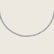 Thin Round Diamond White Gold Tennis Necklace