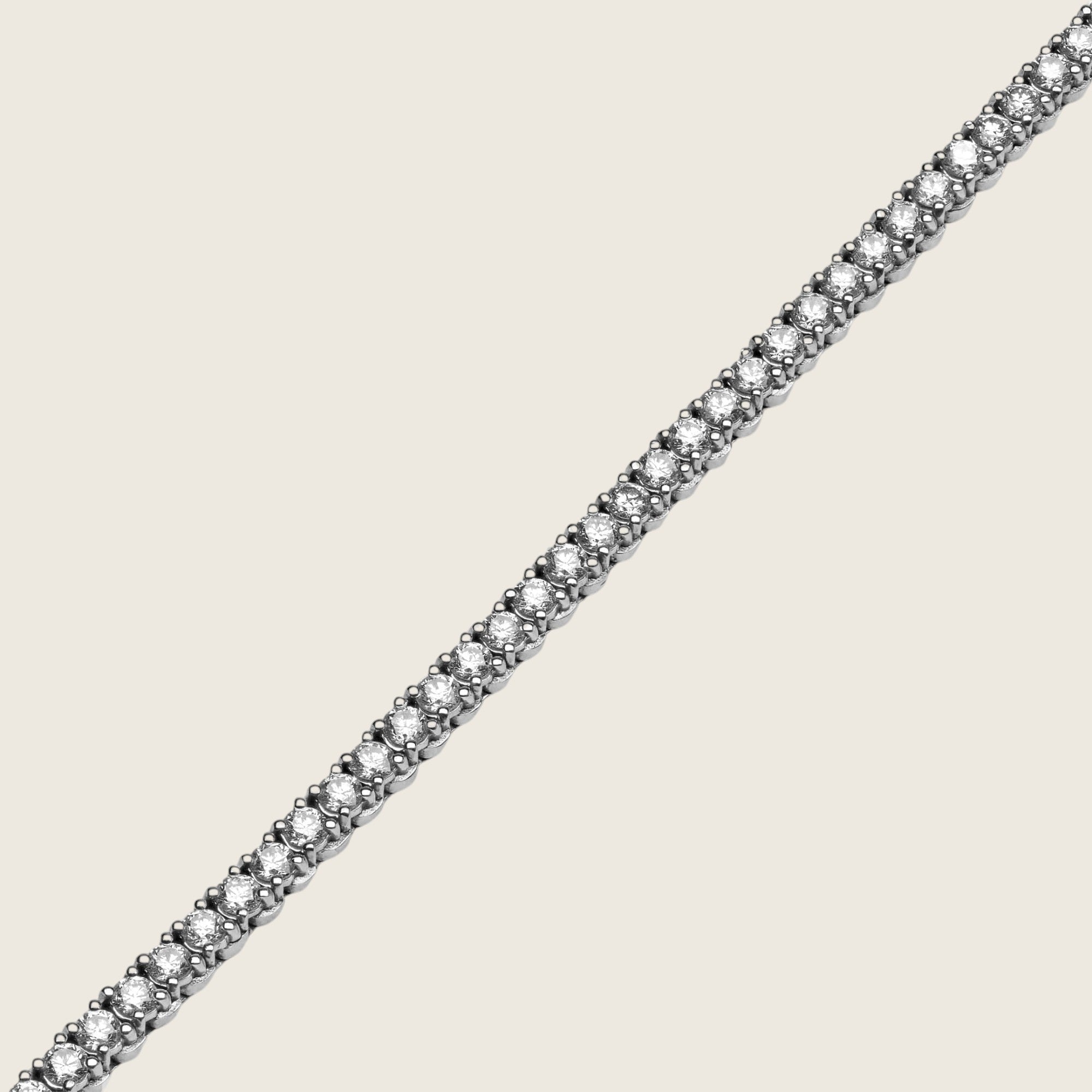 Thin Round Diamond White Gold Tennis Necklace