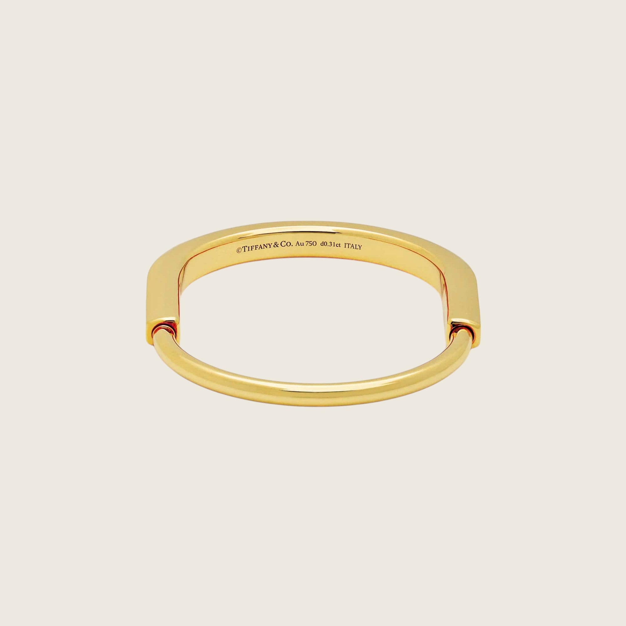 Tiffany & Co. Lock Bangle in Yellow Gold with Diamond Accents 70185407