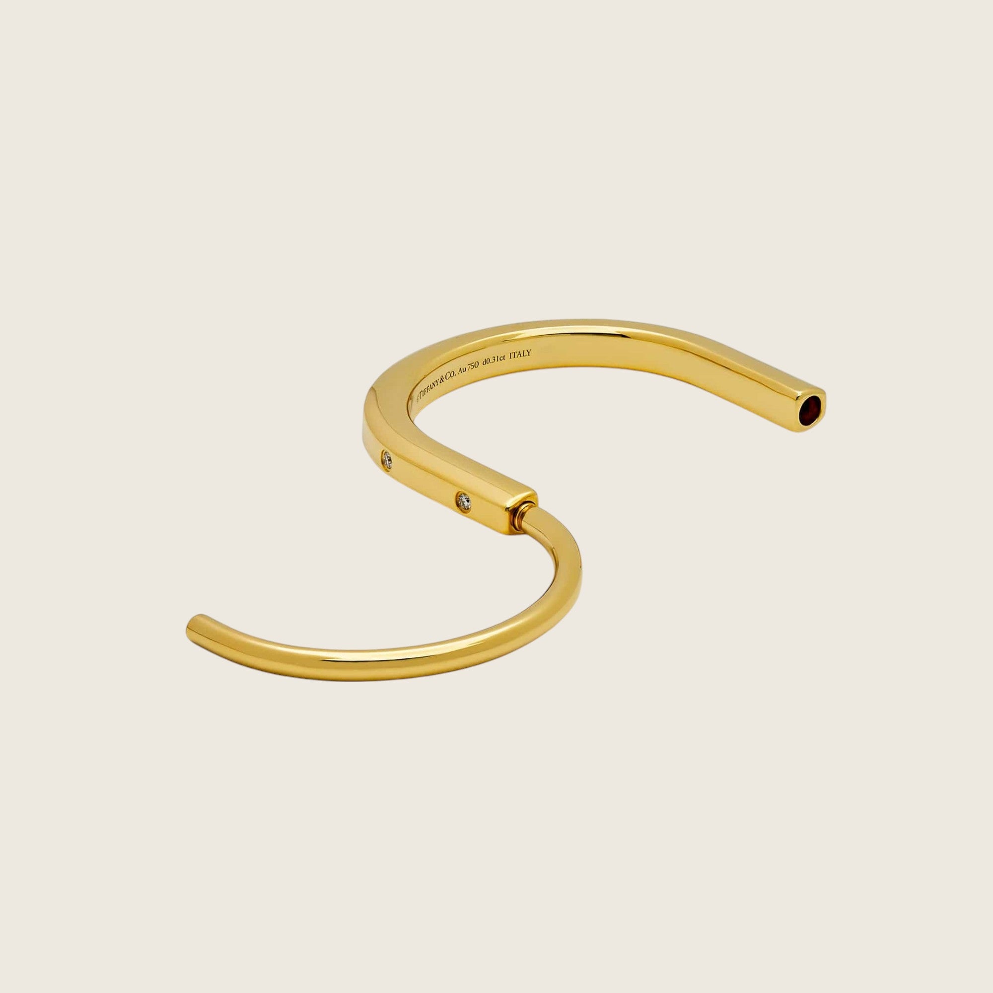 Tiffany & Co. Lock Bangle in Yellow Gold with Diamond Accents 70185407