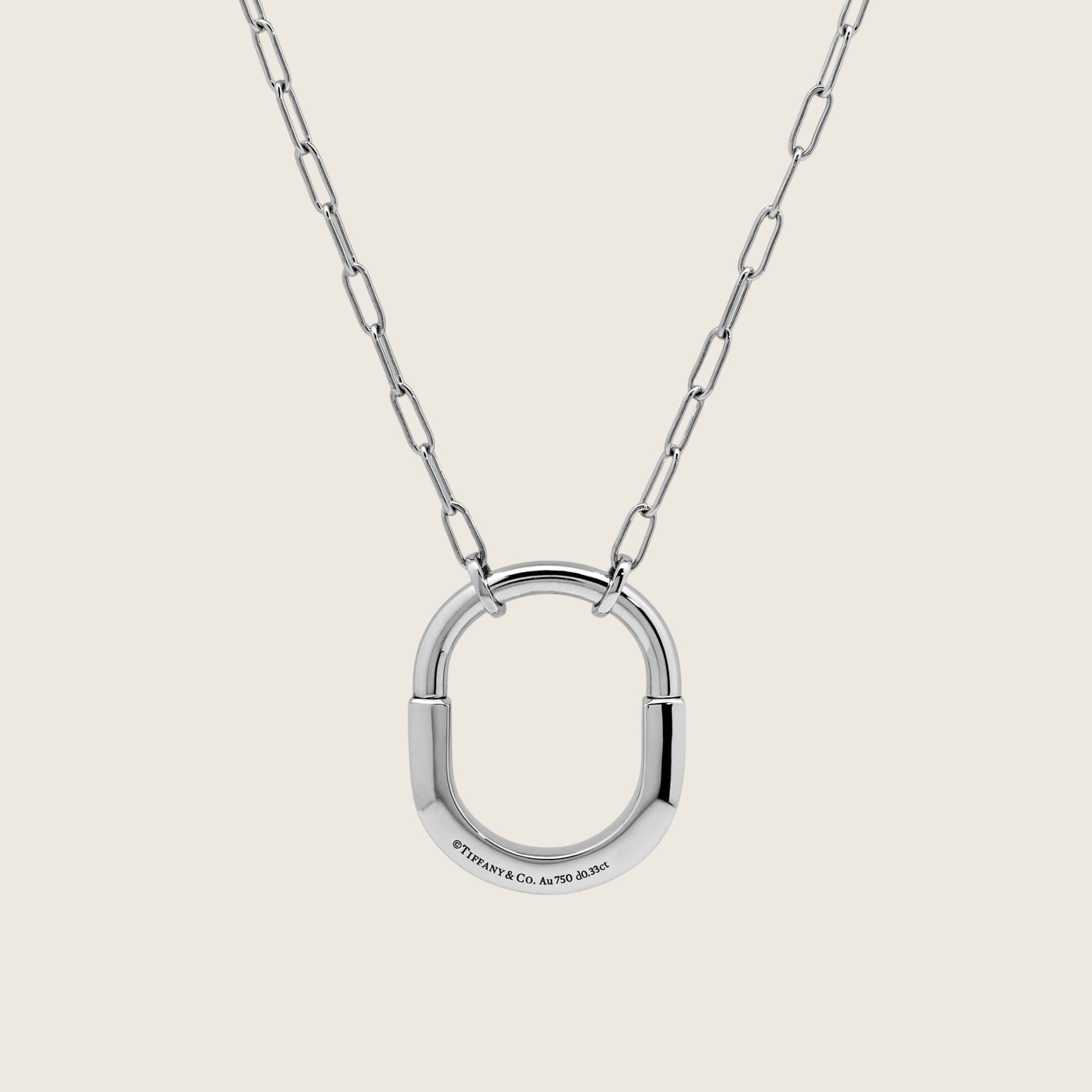 Tiffany & Co. Lock Necklace in White Gold with Diamonds 72342119