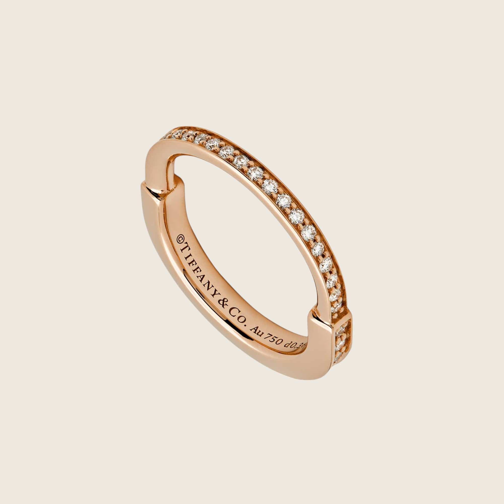 Tiffany & Co. Lock Ring in Rose Gold with Pavé Diamonds 72791584
