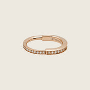 Tiffany & Co. Lock Ring in Rose Gold with Pavé Diamonds 72791584