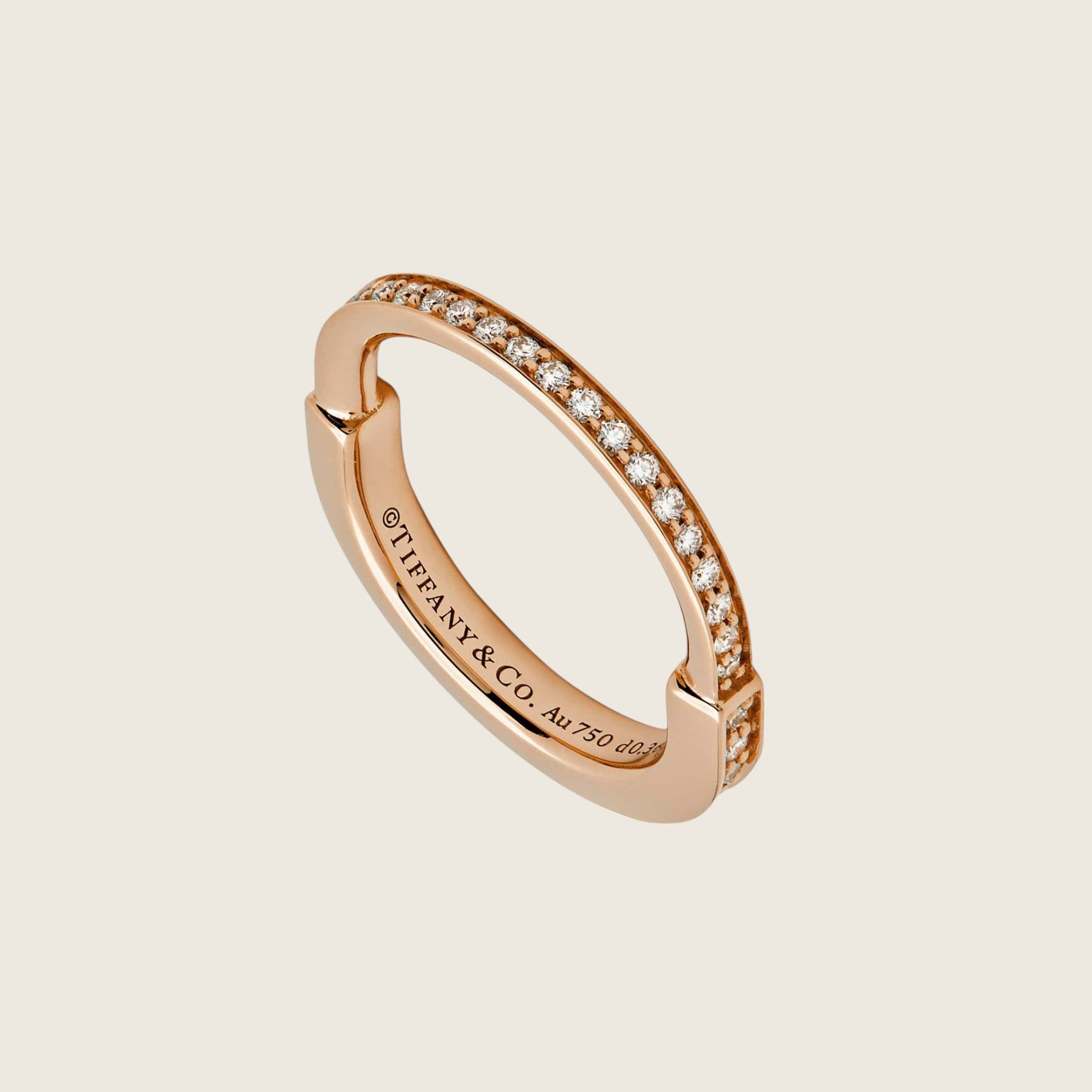 Tiffany & Co. Lock Ring in Rose Gold with Pavé Diamonds 72791584