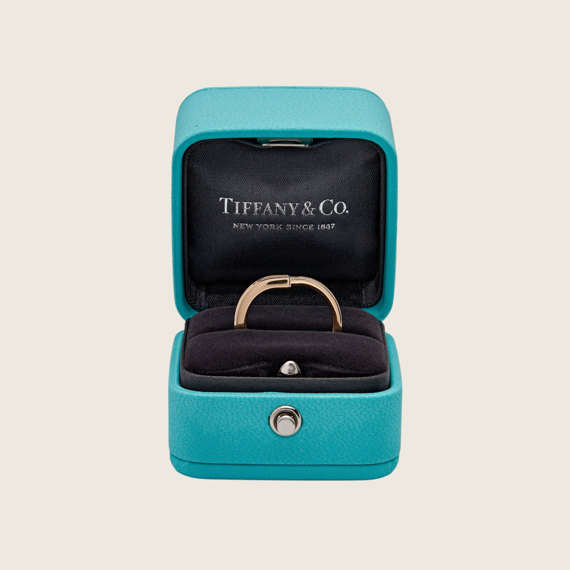 Tiffany & Co. Lock Ring in Rose Gold with Pavé Diamonds 72791584