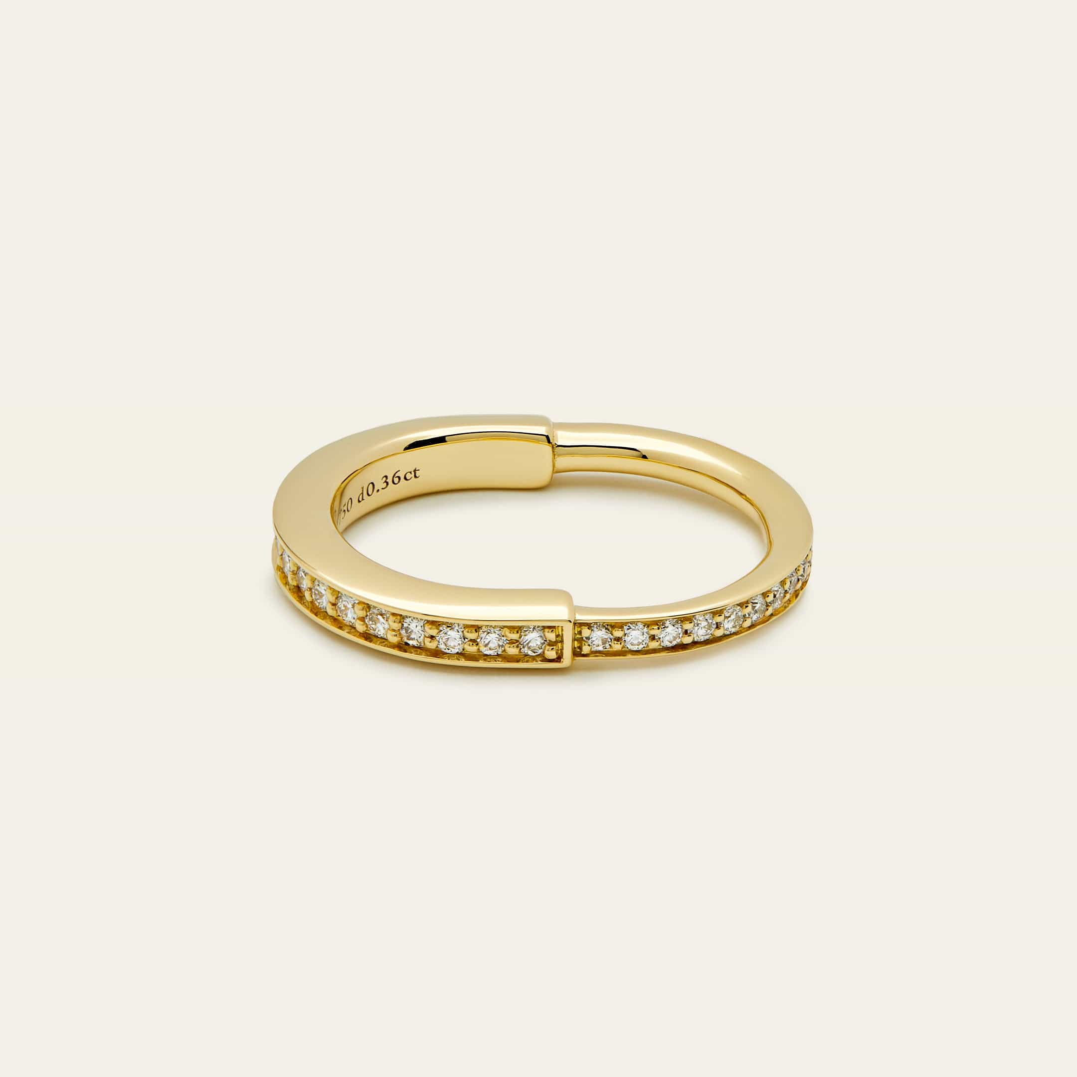 Tiffany & Co. Lock Ring in Yellow Gold with Pavé Diamonds